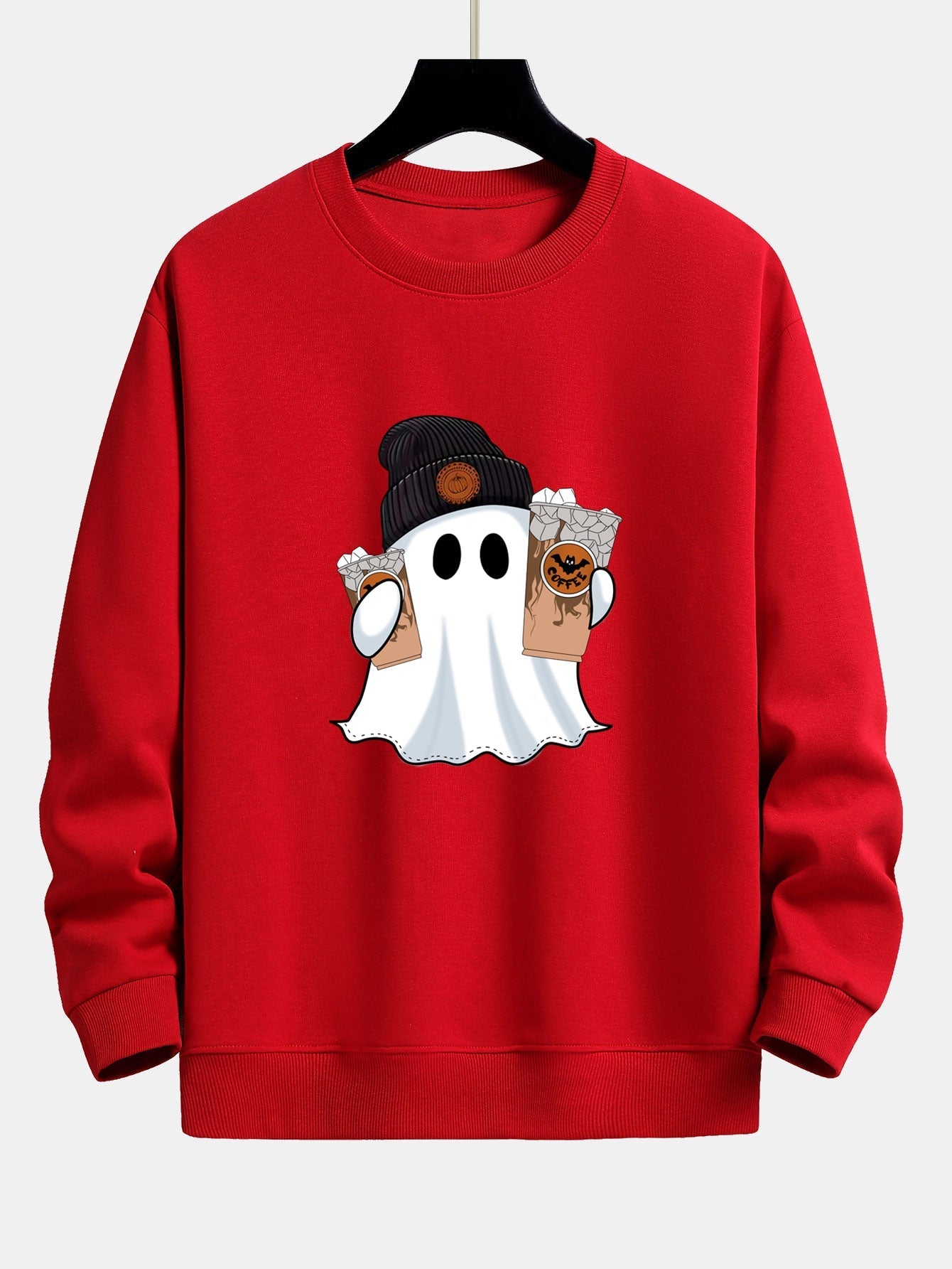 Calixto® | Halloween Ghost Coffee Print Relax Fit Sweatshirt