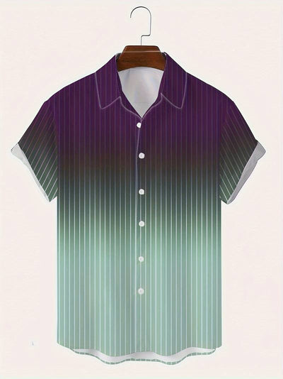 Lucrecia® | Short-Sleeved Gradient Button-Down Shirt For Men
