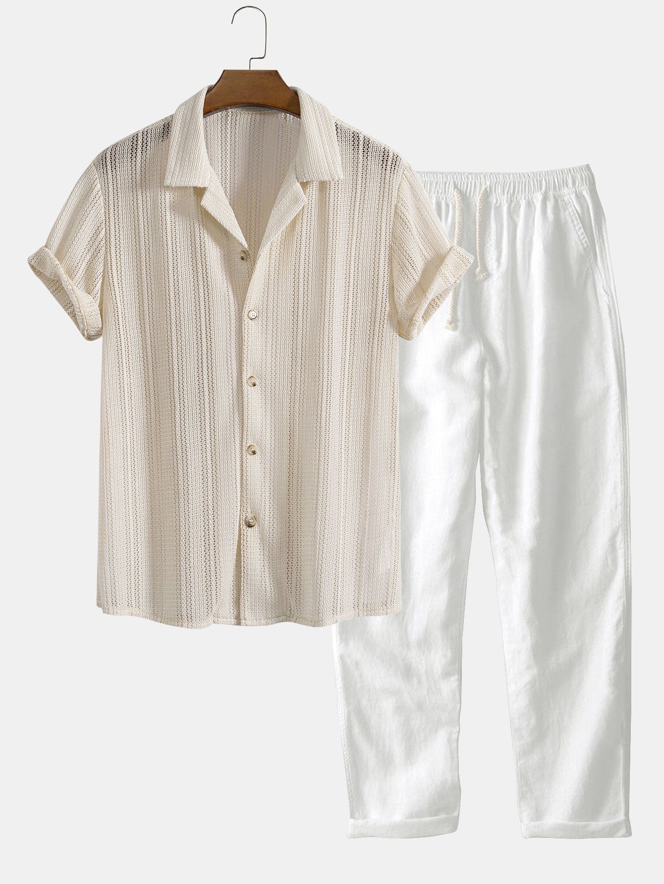 Joel® | Textured Cuban Shirt & Straight Leg Linen Pants
