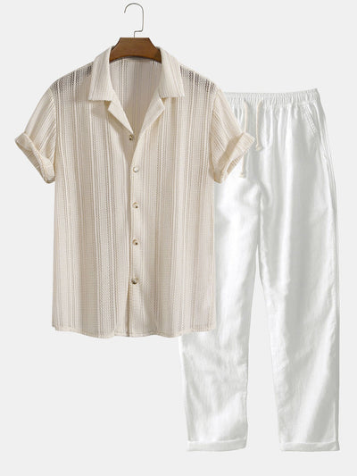 Joel® | Textured Cuban Shirt & Straight Leg Linen Pants