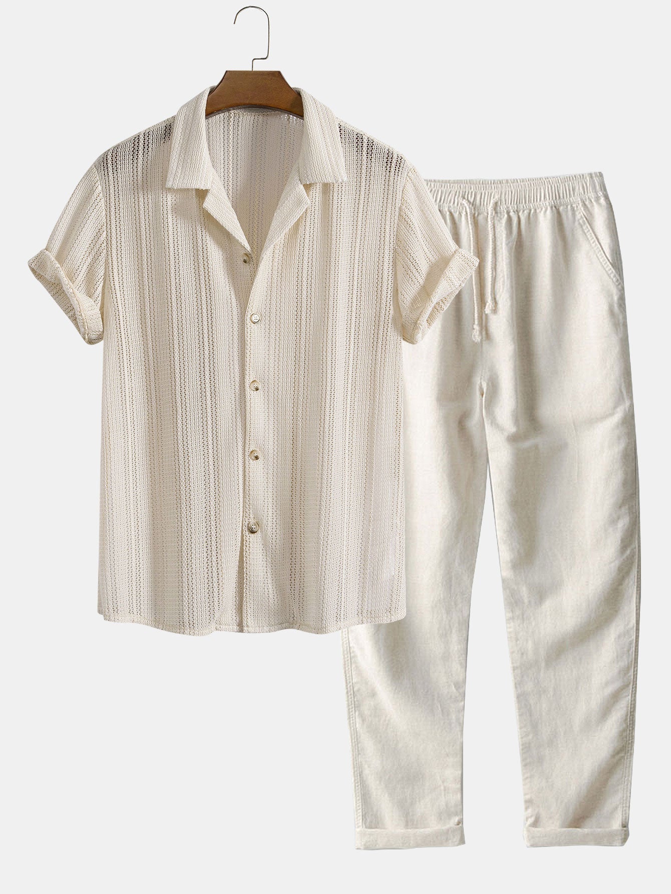 Joel® | Textured Cuban Shirt & Straight Leg Linen Pants