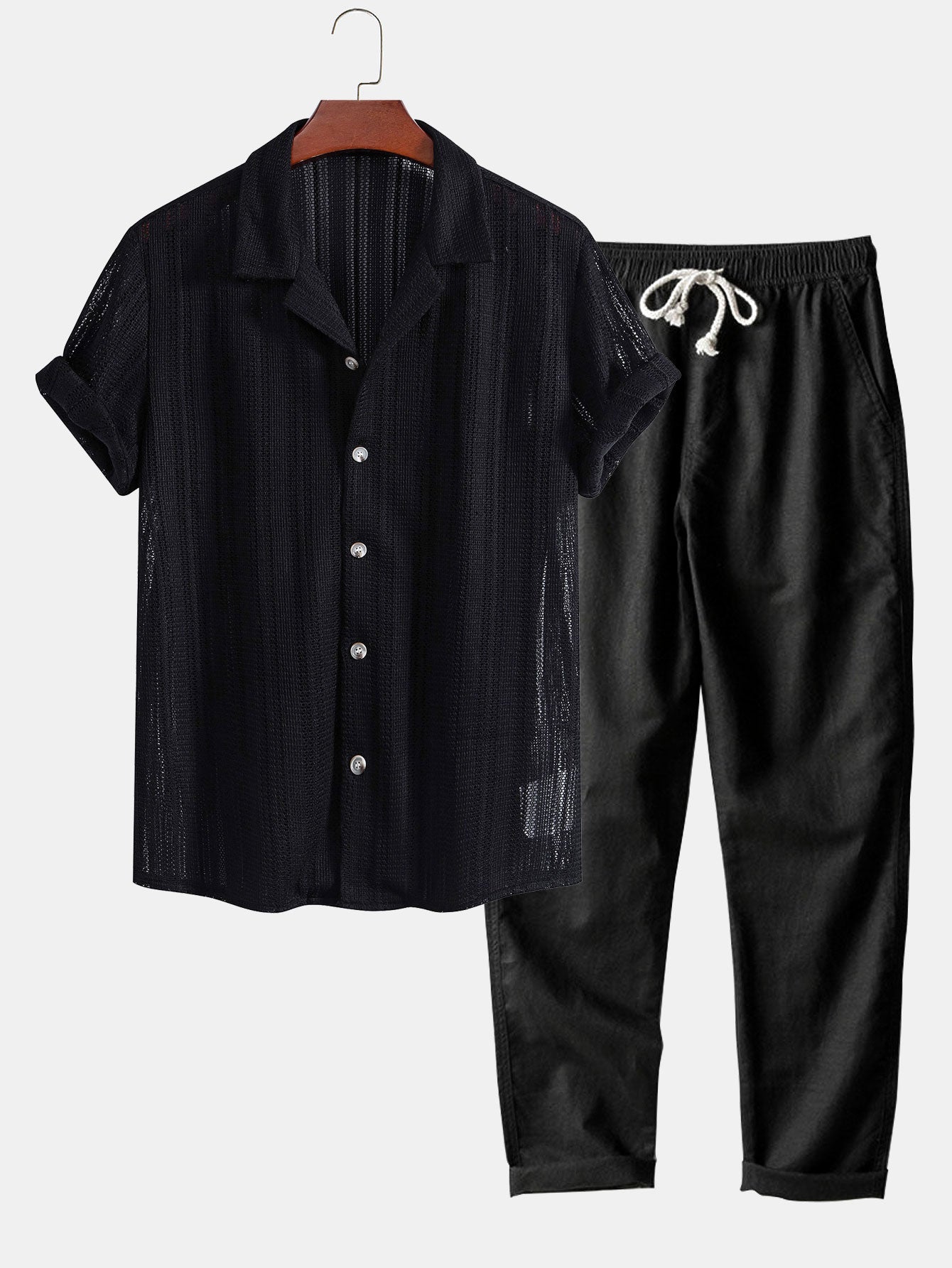 Joel® | Textured Cuban Shirt & Straight Leg Linen Pants