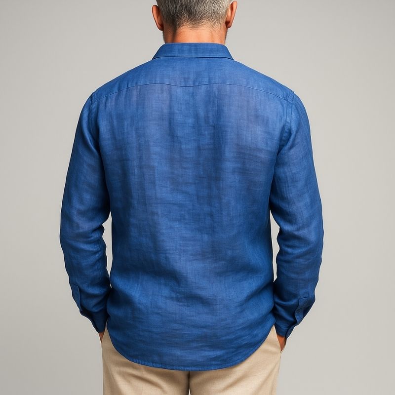 Perry | Men'S Summer Fashion Slub Linen Long Sleeve Shirt