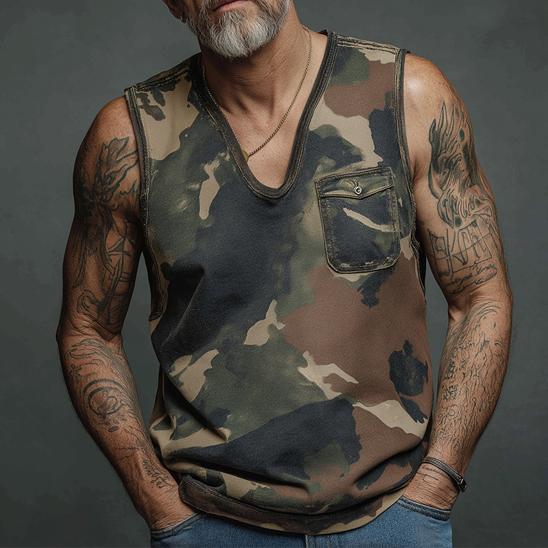 Jerry | Men'S Summer Fashion Camouflage Print Cotton Blend Tank Top
