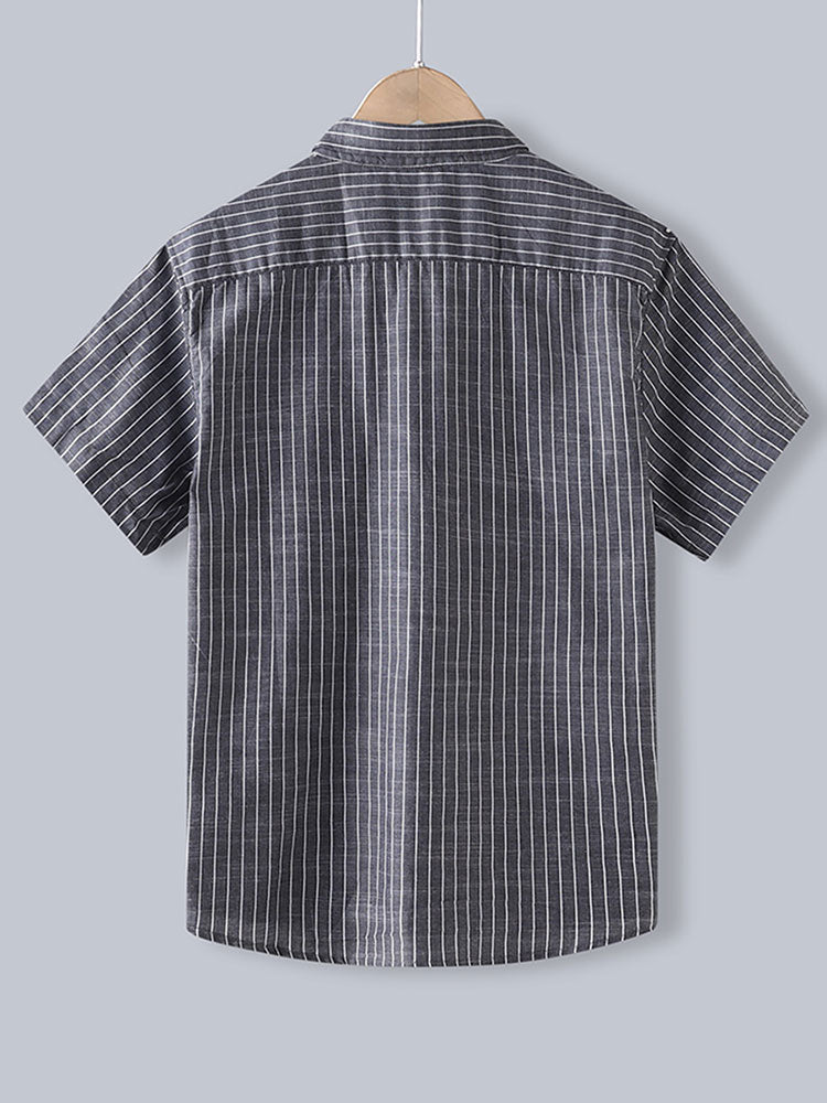 Amin® | Men Cotton Striped Button Up Shirt