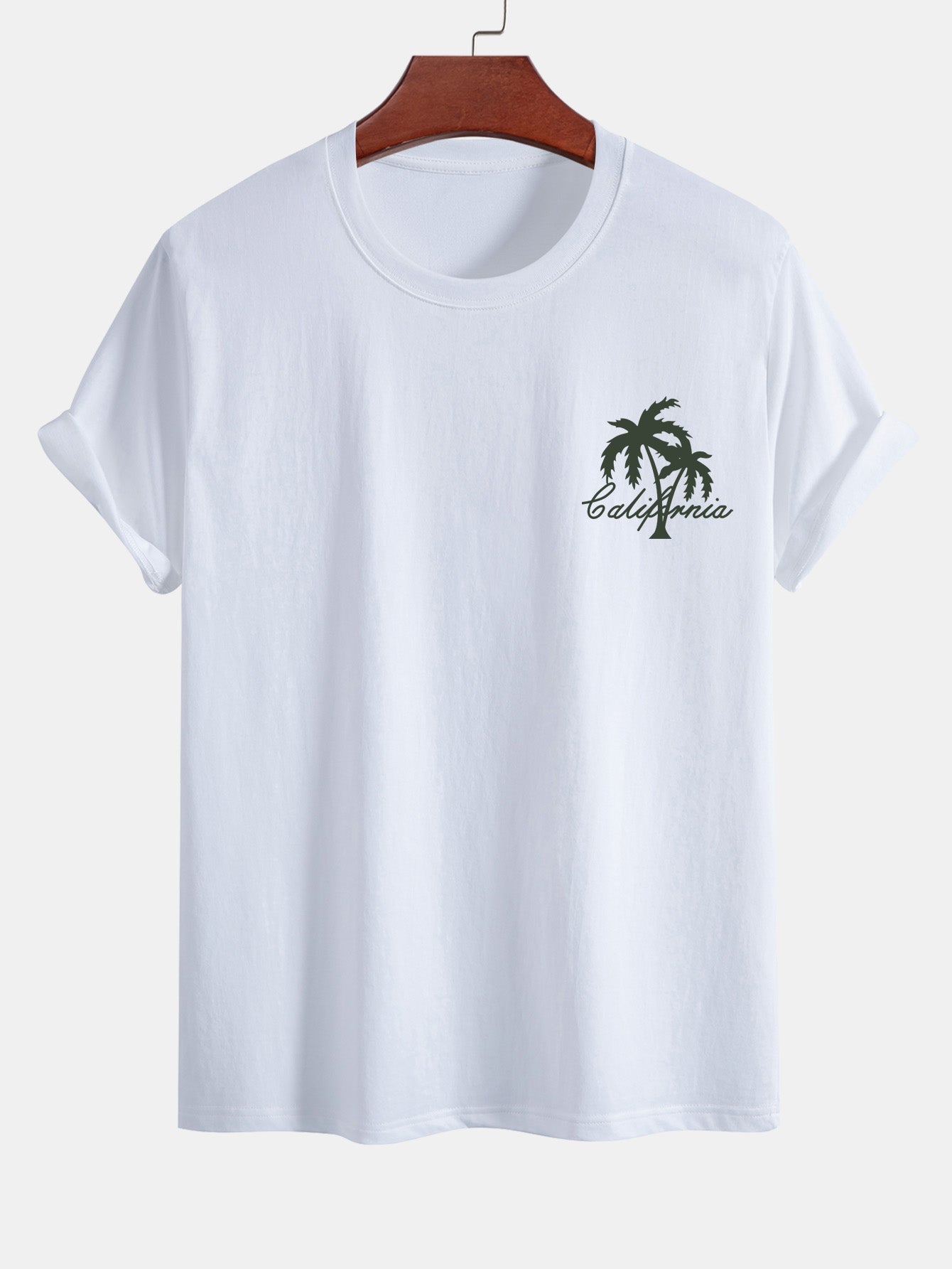 Cayetano® | California Palm Tree Print Cotton T-Shirt & Swim Shorts
