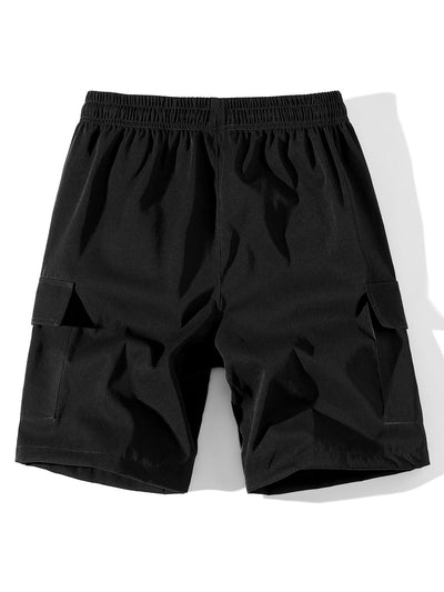 Adolfito® | 3 Pieces Solid Color Cargo Drawstring Shorts