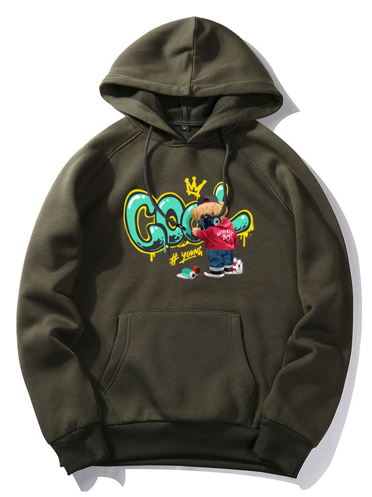Frank | Graffiti Bear Print Hoodie