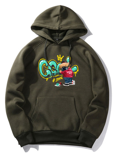 Frank | Graffiti Bear Print Hoodie