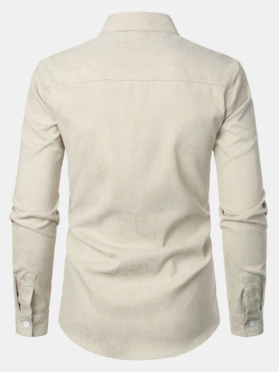 Felicio® | Corduroy Plaid Panel Button Up Shirt