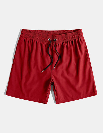 Afan® | Abstract Print Button Up Shirt & Solid Drawstring Swim Shorts
