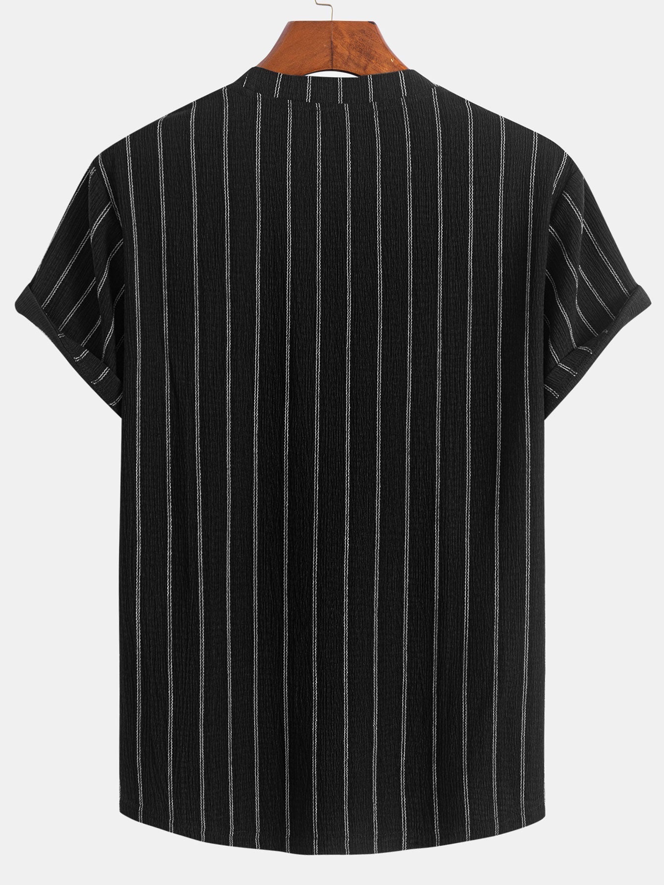Cipriano® | Stripe Textured Arc Hem T-Shirt