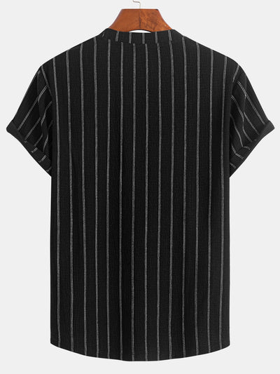 Cipriano® | Stripe Textured Arc Hem T-Shirt