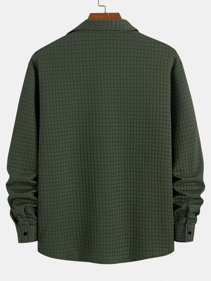 Arturo® | Waffle Button Up Shirt & Drawstring Corduroy Cargo Jogger Pants