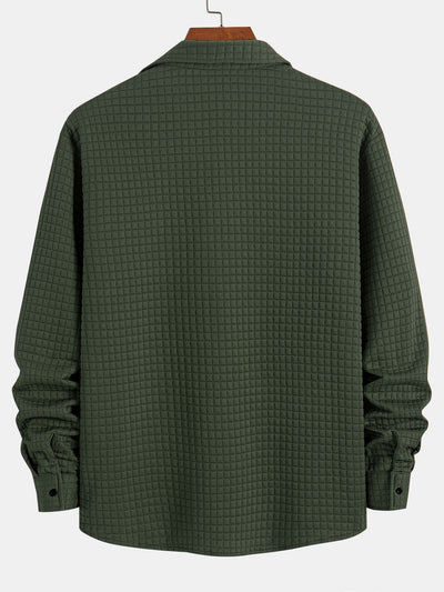 Arturo® | Waffle Button Up Shirt & Drawstring Corduroy Cargo Jogger Pants