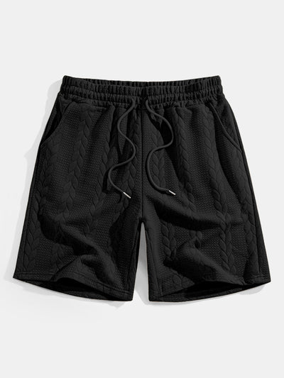 Heraclio® | Relax Fit Mid-Length Sleeve Twist Jacquard T-Shirt & Shorts