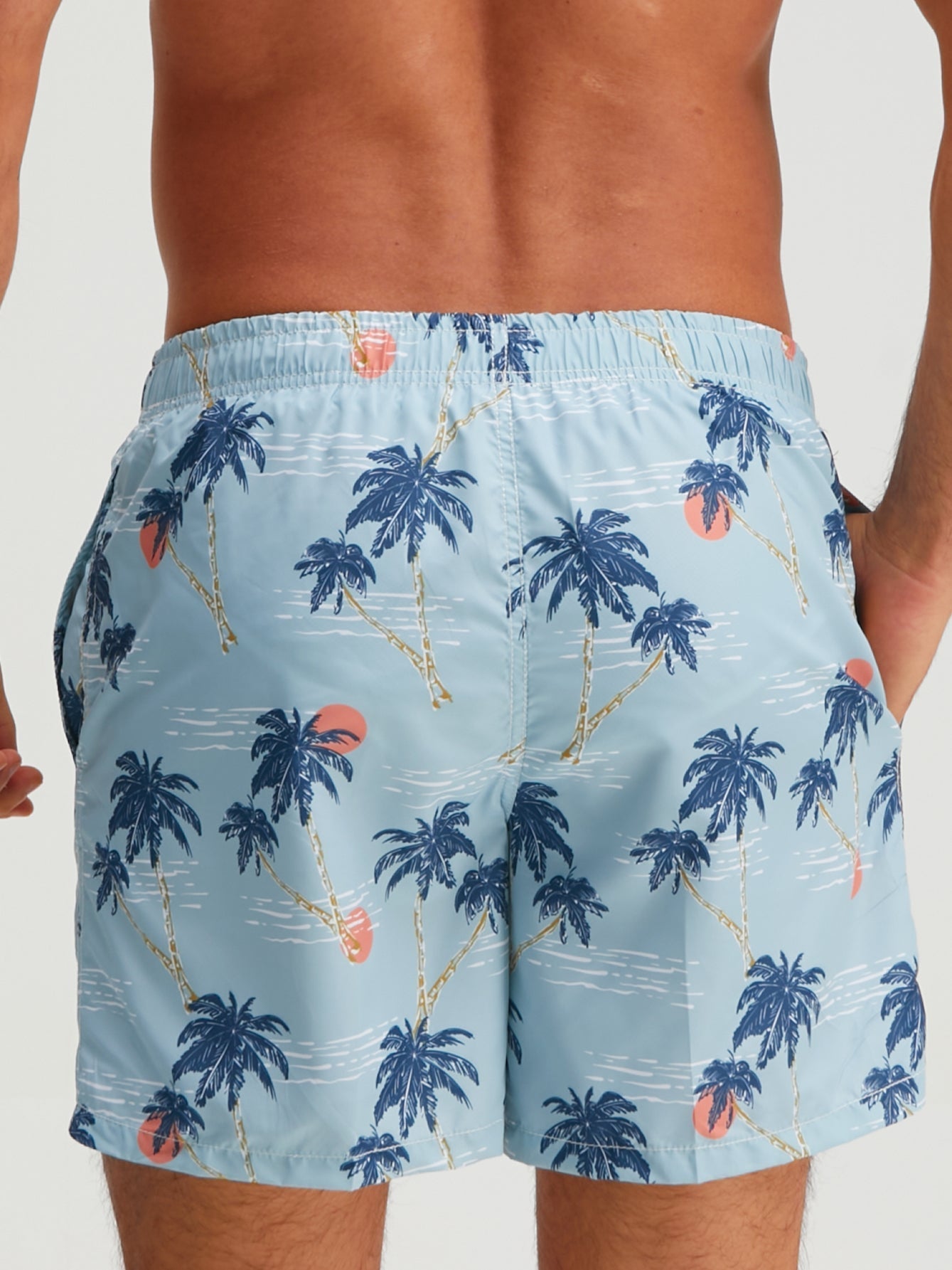 Bonifacio® | Palm Tree Sunset Print Swim Shorts