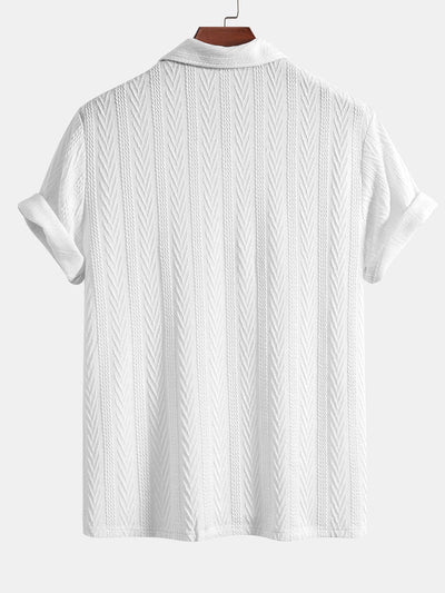 Ciro® | Short Sleeve Jacquard Polo & Straight Leg Ribbed Pants