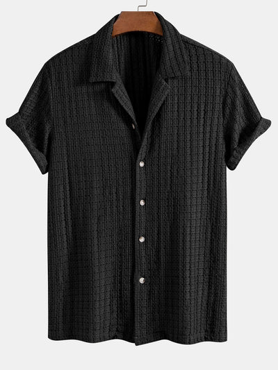 Hector® | Texture Jacquard Cuban Shirt & Linen Cotton Blend Drawstring Shorts