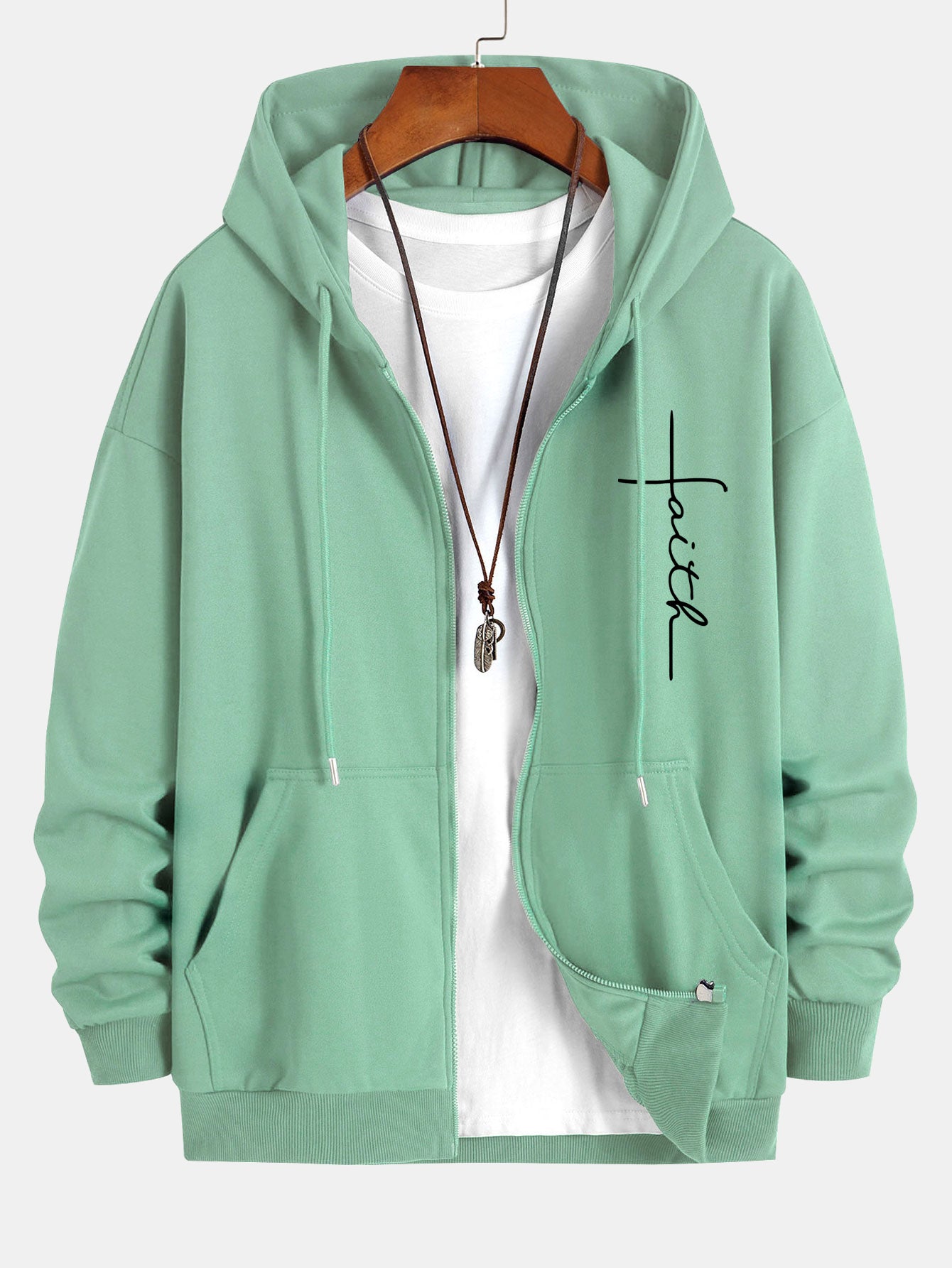 Julián® | Faith Print Relax Fit Zip Hoodie