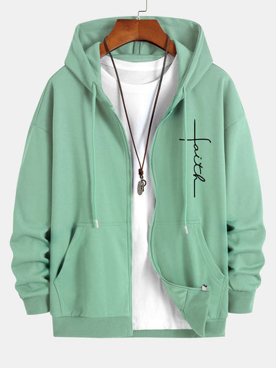 Julián® | Faith Print Relax Fit Zip Hoodie