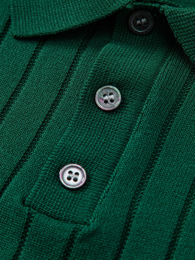 Landon | Stripe Knit Polo Shirt