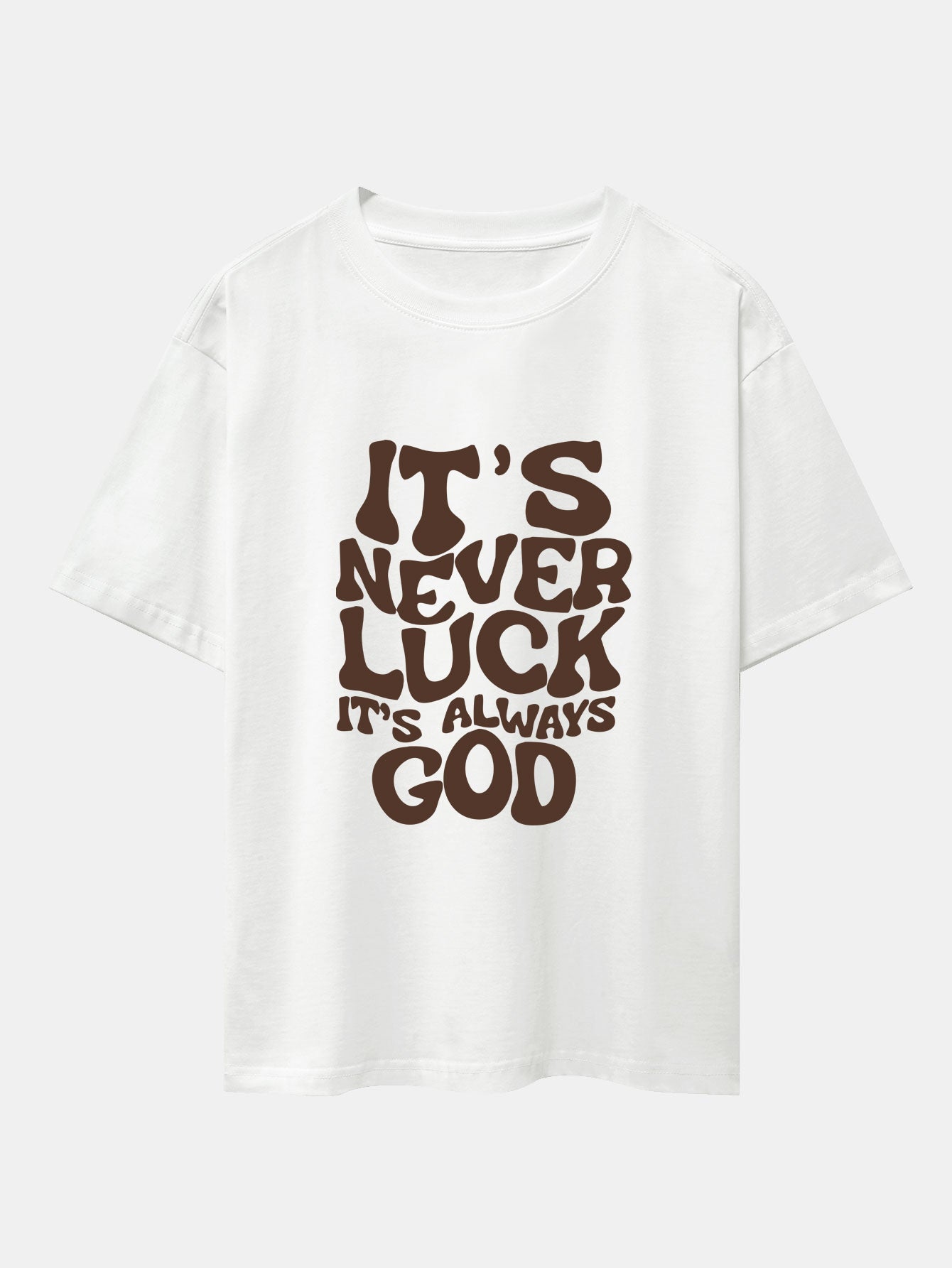 Cristóbal® | God Slogan Print Drop Shoulder Oversize T-Shirt & Drawstring Corduroy Shorts
