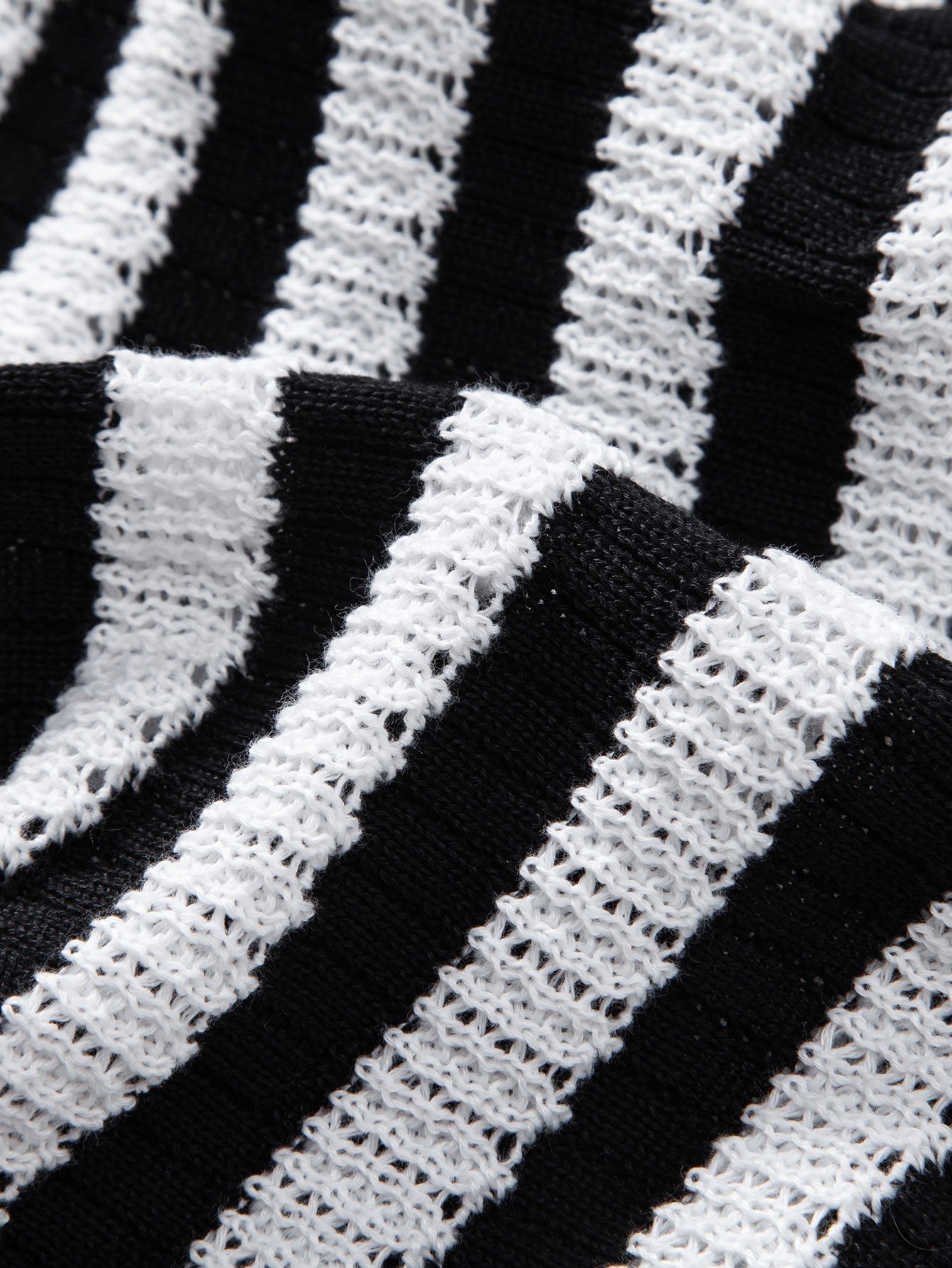 hola CROCHET STRIPED GRADIENT SHOULDER SHIRT & STRAIGHT LEG LINEN PANTS