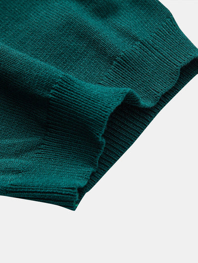 Luke | Stripe Knit Zip Up Polo Shirt