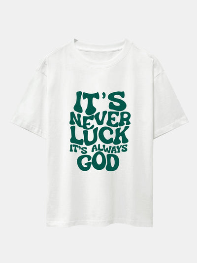 Cruz® | God Slogan Print Drop Shoulder Oversize T-Shirt & Drawstring Corduroy Shorts