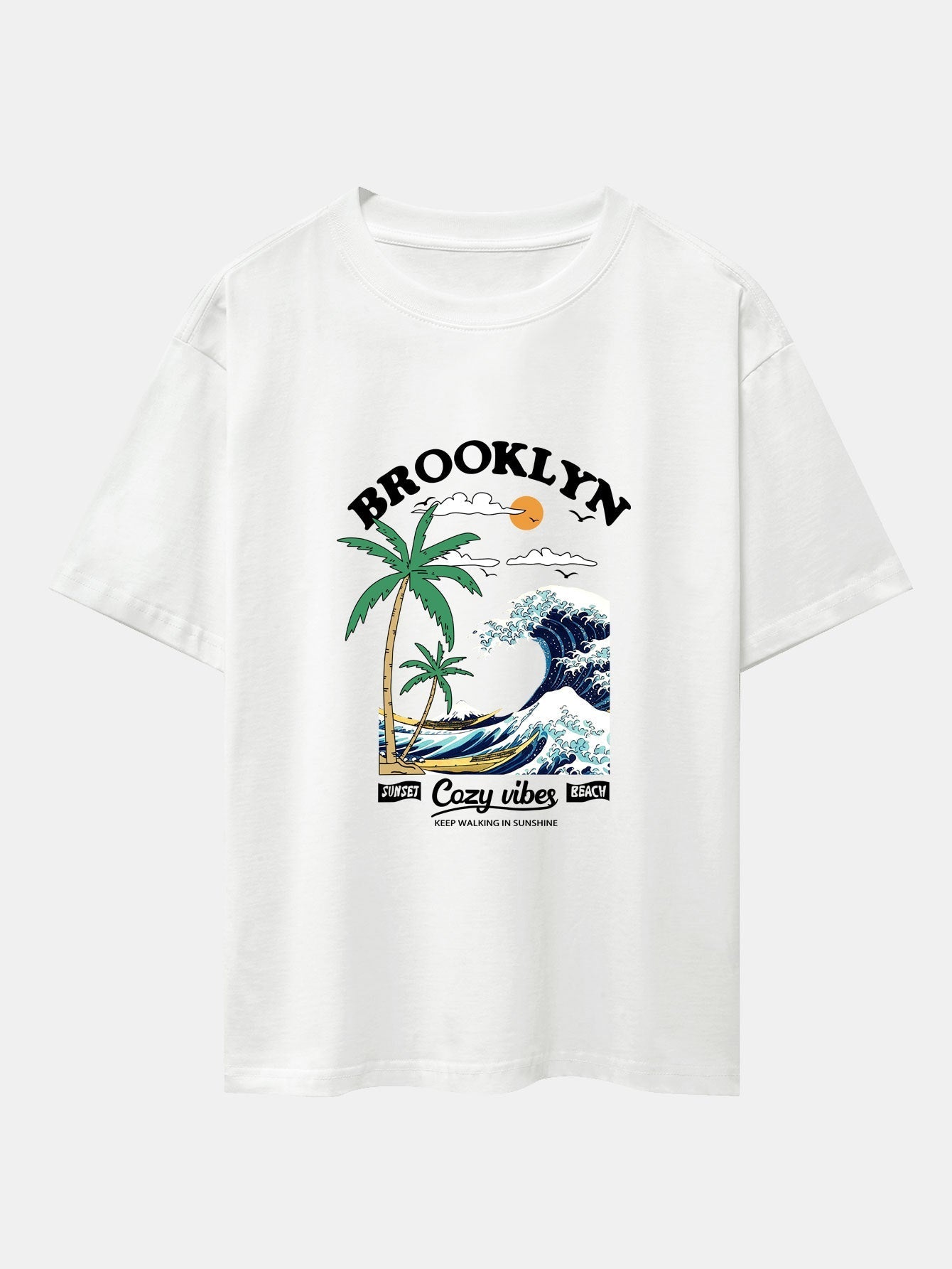 Alair® | Beach Waves Print Drop Shoulder Oversize T-Shirt