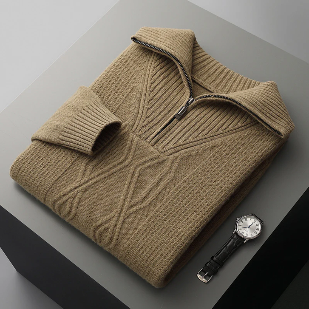 Quinn | Taranto Merino Wool Zip Sweater