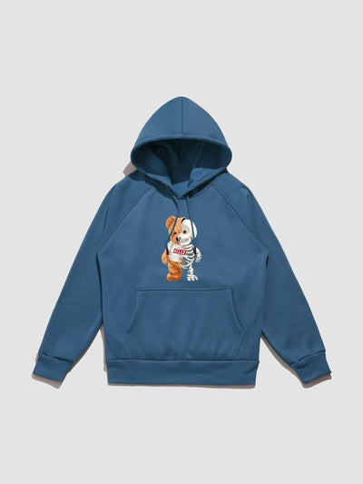 Zavier | Skeleton Bear Print Hoodie