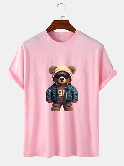 Agustín® | Bear In Leather Jacket Print T-Shirt