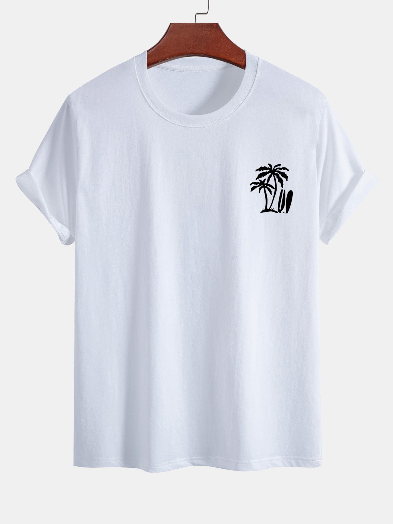 Darío® | Palm Tree Surfboard Print Cotton T-Shirt