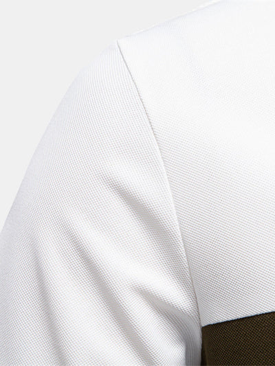 Miles | Contrast Pique V Neck Polo Shirt