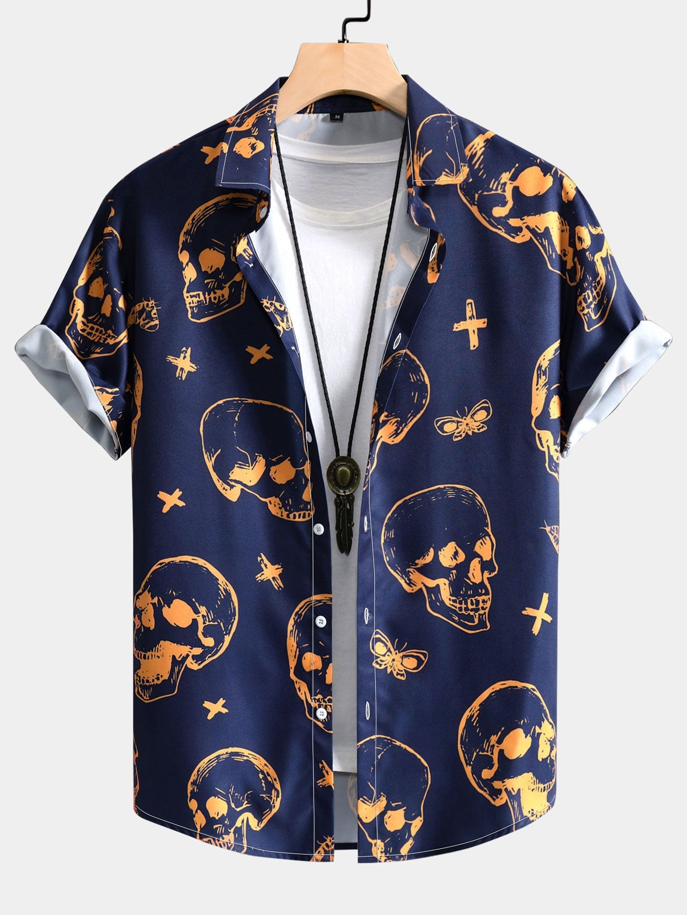Ariel® | Skull Print Button Up Shirt
