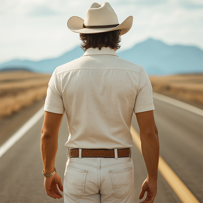 Orin | Men'S Spring And Summer New Fashion Retro Western Cowboy Style Suede Embroidery Slim Lapel Short-Sleeved Shirt