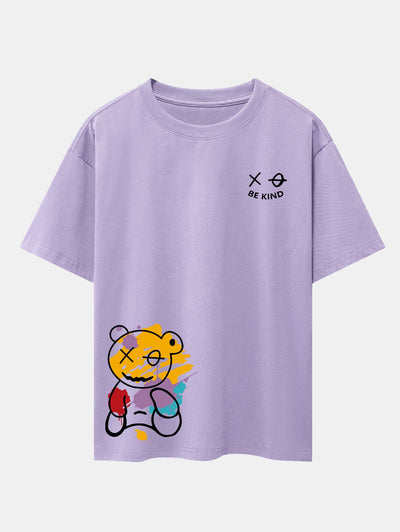 Dillon® | Graffiti Bear Print Drop Shoulder Oversize T-Shirt