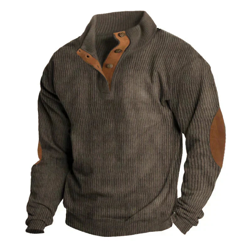 Jaden® | Men's ribbed sweater with button closure