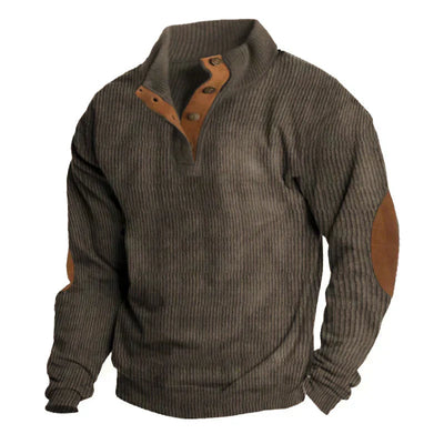 Jaden® | Men's ribbed sweater with button closure