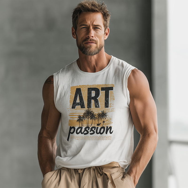 Vincent | Men'S Summer Fashion Printed Cotton Blended Sleeveless Tank Top