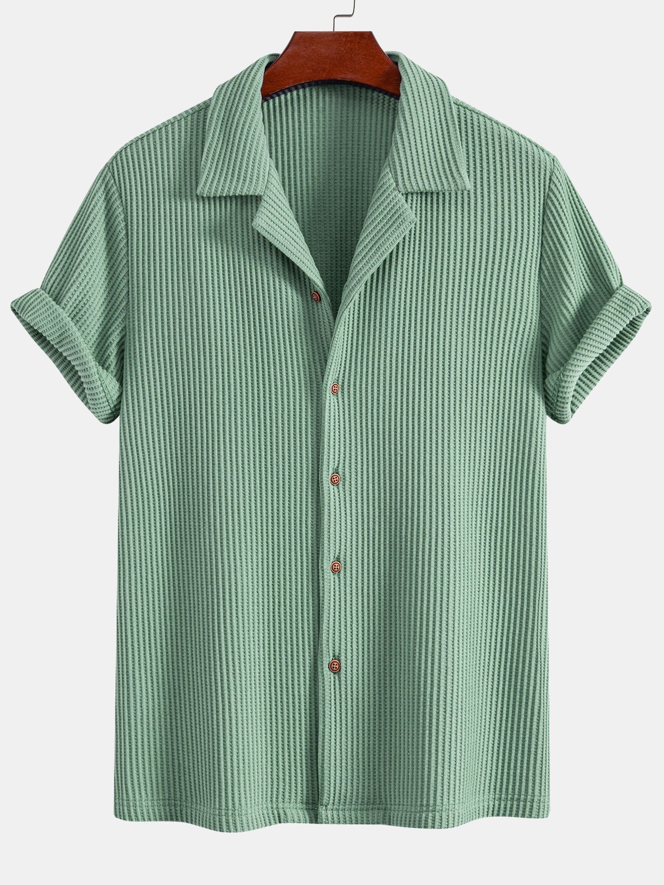 Zachary® | Waffle Button Up Shirt & Straight Leg Linen Pants