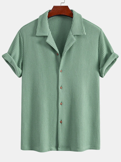 Zachary® | Waffle Button Up Shirt & Straight Leg Linen Pants