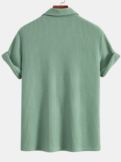 Zachary® | Waffle Button Up Shirt & Straight Leg Linen Pants