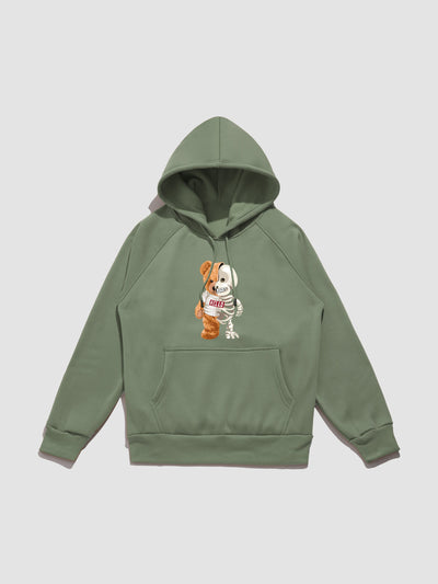 Zavier | Skeleton Bear Print Hoodie