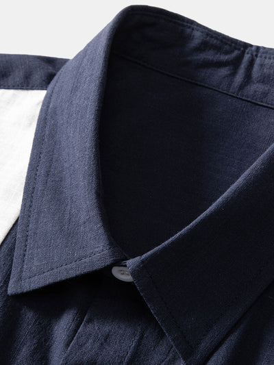 Jonás® | Linen Look Contrast Button Up Shirt & Straight Leg Linen Pants