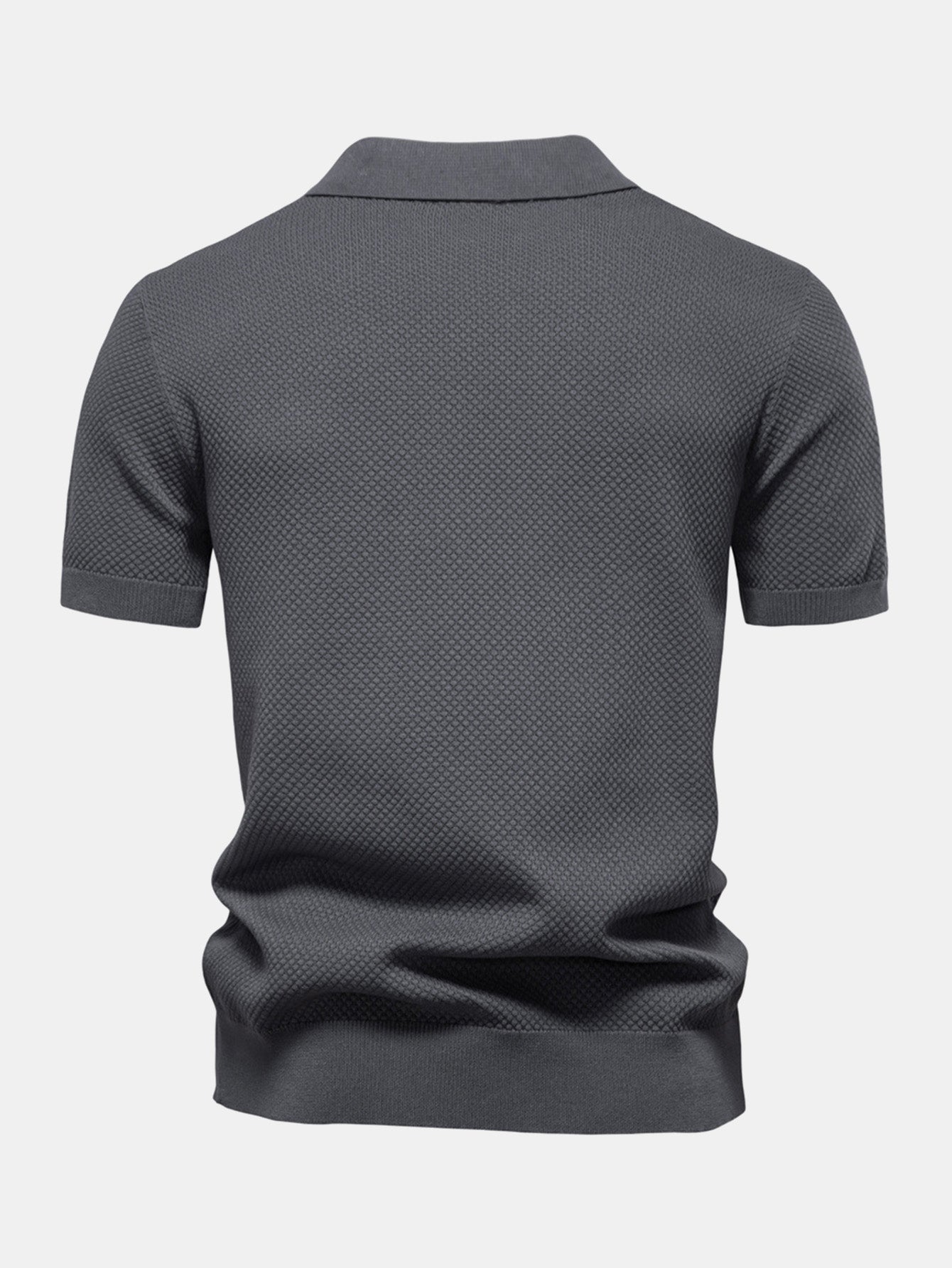 Lincoln | Pineapple Texture Knit V Neck Polo