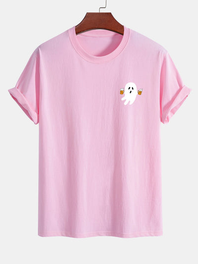 Joaquim® | Regular Fit Beer Ghost Print Cotton T-Shirt