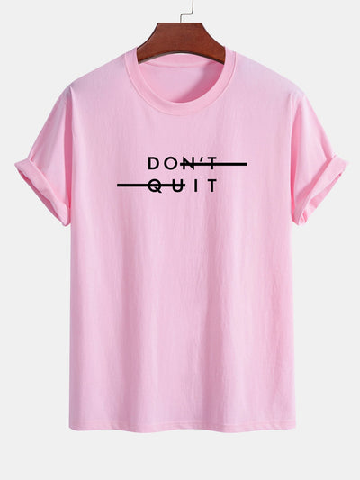 Nicodemo® | Don'T Quit Print Cotton T-Shirt